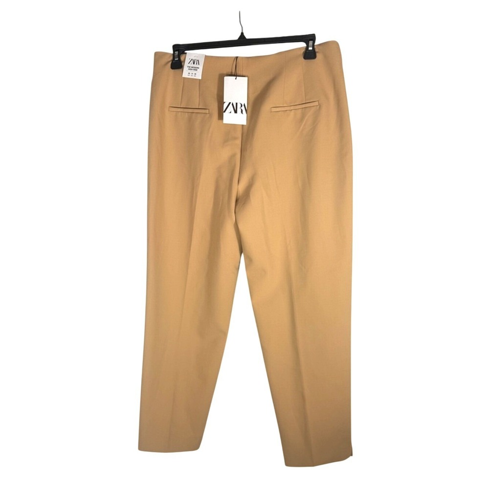 Zara High-Waist‎ Straight Leg Pants in Camel size 14 NEW - Picture 6 of 10